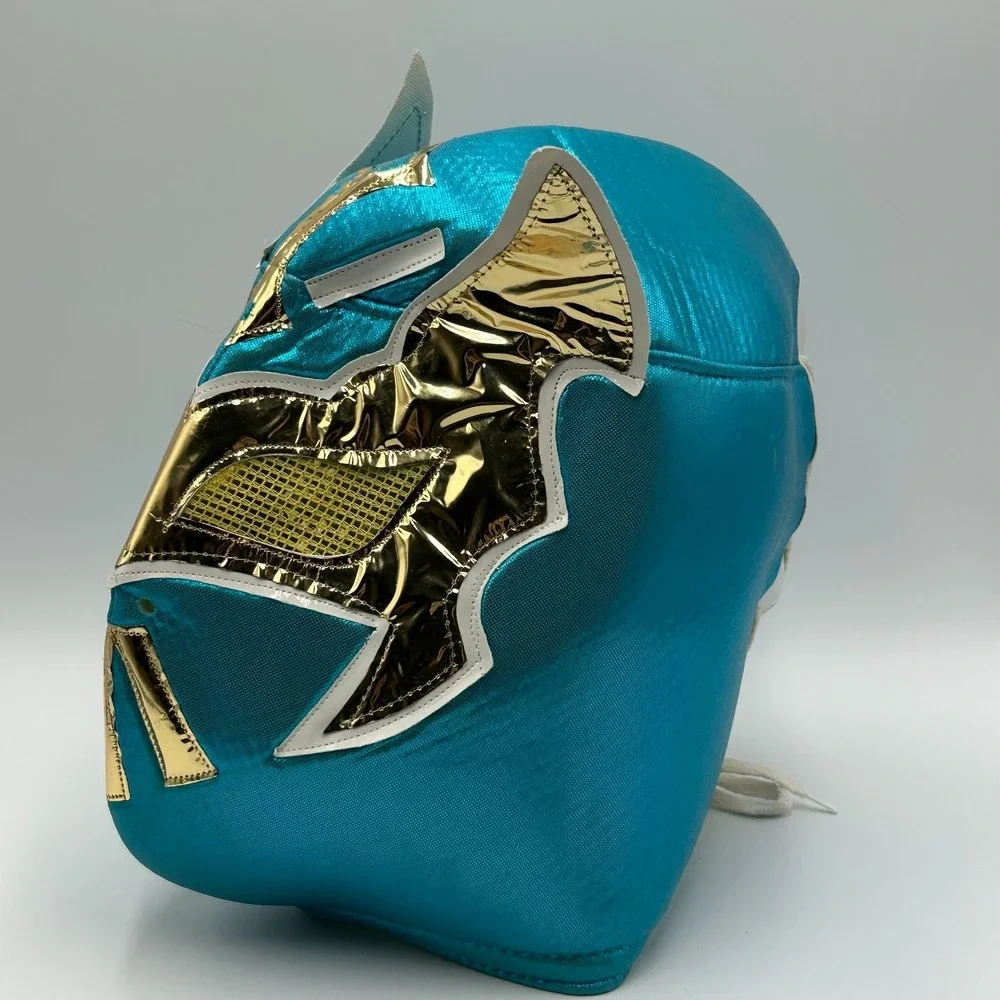 Lucha Libre Blue & Gold Wrestling Mask - Sin Cara - Made in Mexico, Adult Size‎
